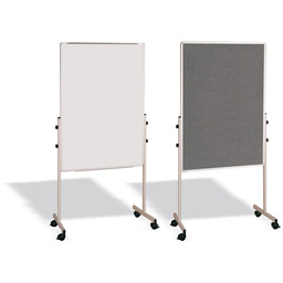 Mobilna tablica suchościeralna, biała magnetyczna/szara tkanina, 700 x