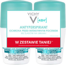 Vichy, antyperspirant roll-on 48h, przeciw śladom na ubraniach,