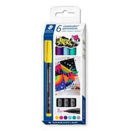 Marker Lumocolor M permanent MIX 6 szt Staedtler