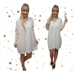 Sweter damski kaszmir wełna otulający miękki luksusowy 54