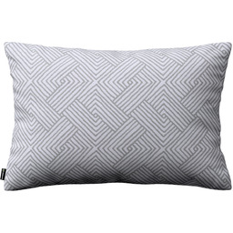 Poszewka Kinga na poduszkę prostokątną, szare wzory geometryczne,