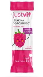 JUSTVIT Lizak na odporność o smaku malinowym, 1