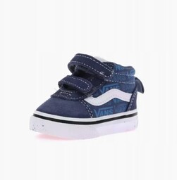 Vans Ward MID Trampki Dziecięce Niebieskie Ze Skórą