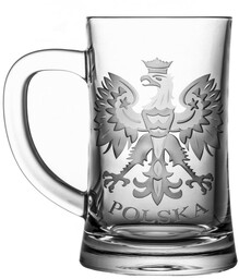 Kufel kryształowy do piwa wygrawerowany orzeł Polska 05953