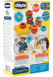CHICCO Zabawka edukacyjna Smart2Play Kolorowe Pinezki Chmurki 00012192000000