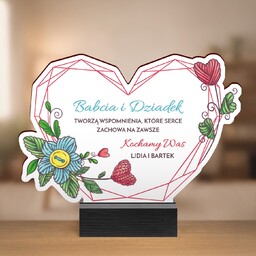 Drewniana statuetka z nadrukiem dla babci i dziadka