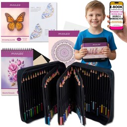 Artystyczny Zestaw Kredek Etui + Kolorowanka Kredki