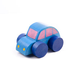 TARNAWA Niebieskie autko garbus - drewniany samochodzik