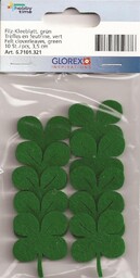 GLOREX Filc-koniczynka, liliowy, zielony, (10 sztuk) 3,5 cm