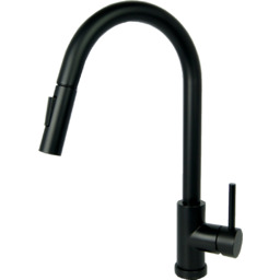 AFINO Bateria kuchenna z wyciąganą wylewką CZARNA