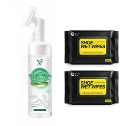 Zestaw do czyszczenia butów: Pianka czyszcząca + 2