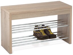 Półka na buty z deską 2 piętra, naturalny,