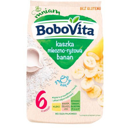 BoboVita Kaszka mleczno-ryżowa banan bezglutenowa po 6 miesiącu,