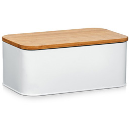 ZELLER Metalowy chlebak z bambusową deską do krojenia,