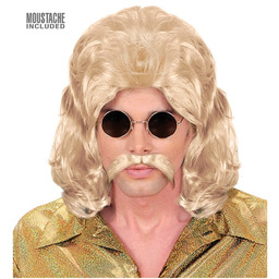 Blond peruka fazet lat 70-tych z wąsami