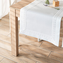 Markizeta Obrus bieżnik 38x140 001 biały Modena