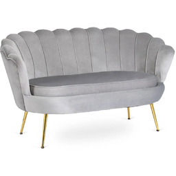 Elior Szara welurowa sofa muszelka glamour R0-D56