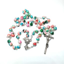 Różaniec do Pierwszej Komunii kamień naturalny -Turkusowy Lomuine