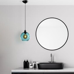 Opviq Elegancki niebieski żyrandol, regulowana wysokość 40-120 cm,