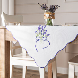 Markizeta Obrus serweta z haftem 85x85 001 biała