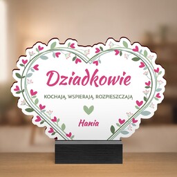 Drewniana statuetka z nadrukiem dla dziadków