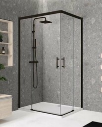 Novellini Kali AH kabina kwadratowa 70x70 profile czarne