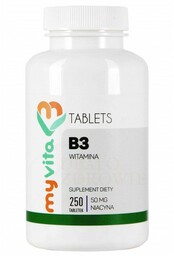 Niacyna Witamina B3 50mg, Myvita, 250 tabletek