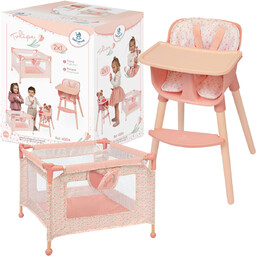 Krzesełko do karmienia i łóżeczko dla lalek 2w1