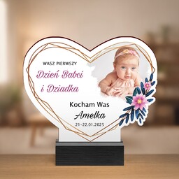 Drewniana statuetka z nadrukiem na pierwszy dzień babci