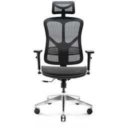 Siatkowy fotel biurowy Diablo V-Basic: czarny, fotel ergonomiczny