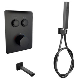 EXEO 2 BLACK termostatyczna bateria podtynkowa z wylewką