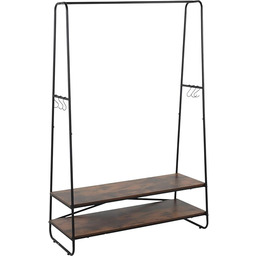 Relaxdays Wieszak na ubrania, 2 półki, 6 haczyków,