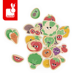 Magnesy drewniane Owoce i warzywa 24 szt. Janod