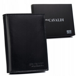 Portfel skórzany 4U Cavaldi 0800-P-BS-RFID czarny
