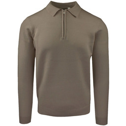 Męski, Lekki Sweter z Wiskozy z Kołnierzykiem Polo