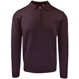 Męski, Lekki Sweter z Wiskozy z Kołnierzykiem Polo