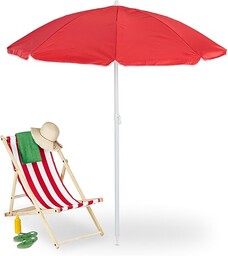 Relaxdays Parasol przeciwsłoneczny, Ø 160 cm, zginany,