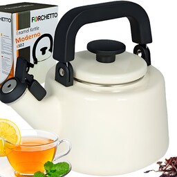 Czajnik Z Gwizdkiem Emaliowany Na Indukcję Moderno Kremowy