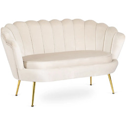 Elior Kremowa dwuosobowa sofa glamour do salonu P0-H80