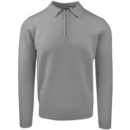 Męski, Lekki Sweter z Wiskozy z Kołnierzykiem Polo