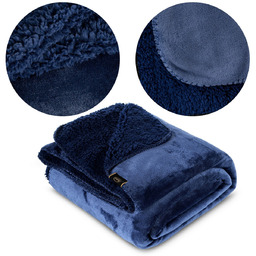 Koc 170 x 210 Mikrofibra Dwustronny Tedy Granat