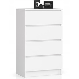 Komoda szafka K60 4 szuflady biała Akd