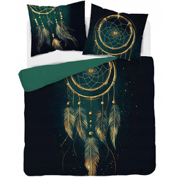 Pościel dwustronna bawełna 160x200 Holland Łapacz snów zielona