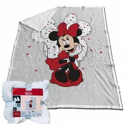 Koc Sherpa pluszowy miękki Minnie dziecięcy Myszka Miki
