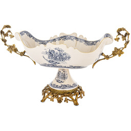 Patera dekoracyjna stylowa duża ceramiczna 28x51x20,5 182449