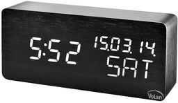 Zegar budzik drewniany led elektroniczny cyfrowy stojący -