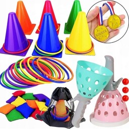 Gra Zręcznościowa Pachołki Treningowe Ringo Woreczki Obręcze Catch