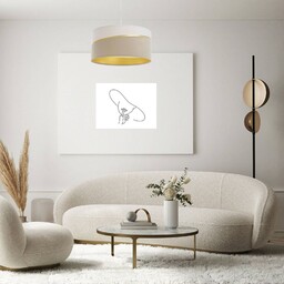 Maco Design Żyrandol Susan, 1-punktowy, biały/beżowy/złoty
