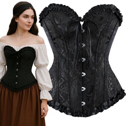 Gorset Overbust Sznurowany Wiązany Modelujący Talię Gotycki Cosplay