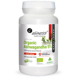 ALINESS Organic Ashwagandha 5% 200mg 100vegcaps